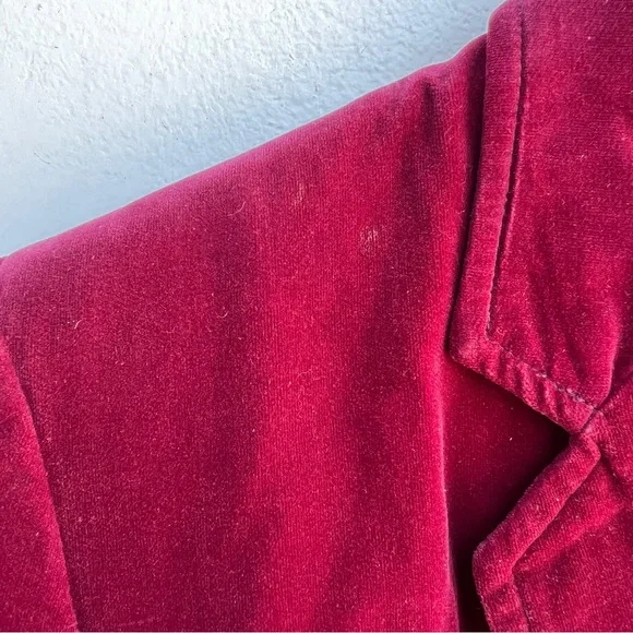 70s Maroon Velvet Slim Blazer - Picture 9 of 13